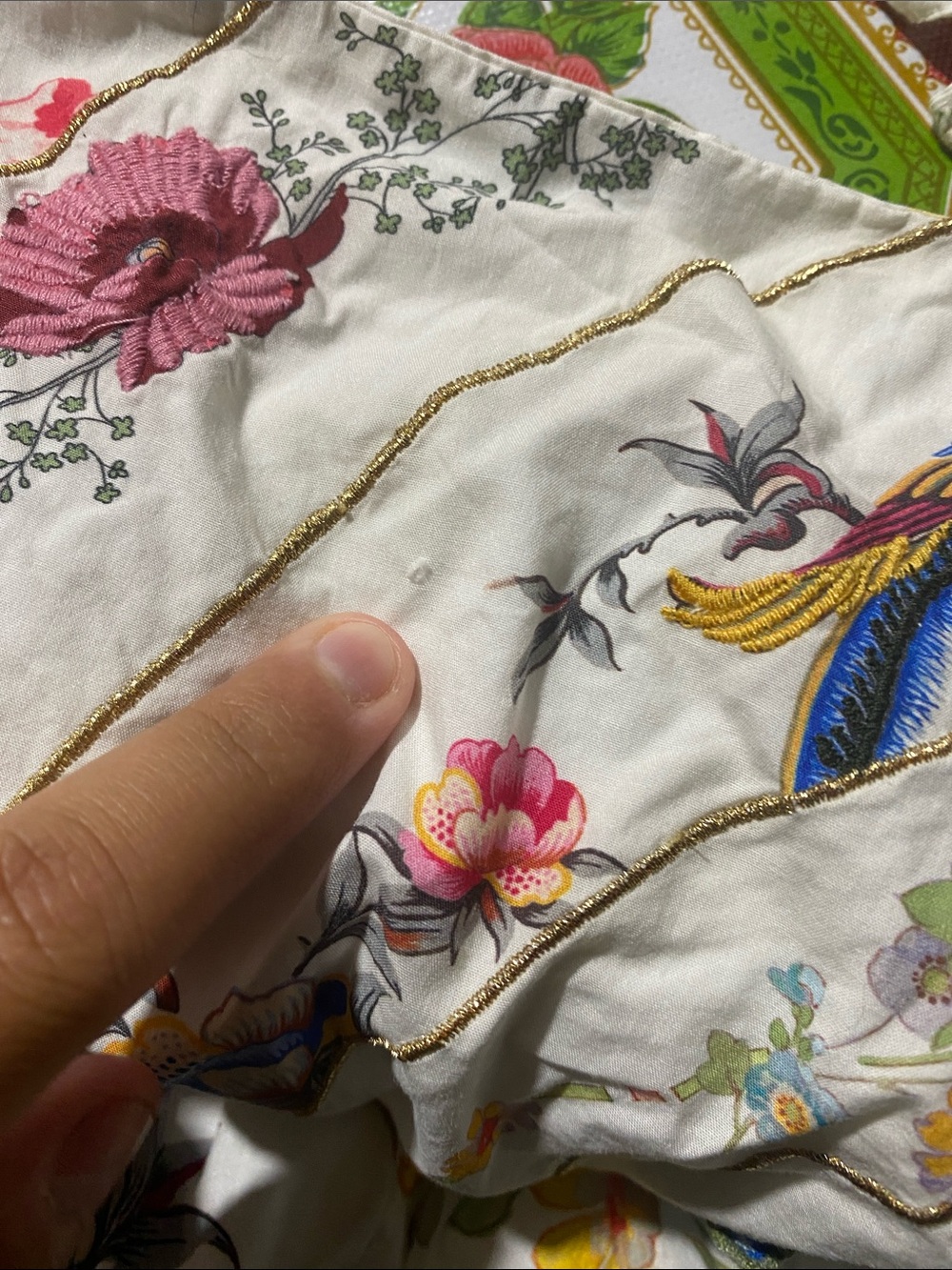 Anthropologie Tie Strap Printed Midi Dress Floral Sundress Birds Large - Picture 5 of 13